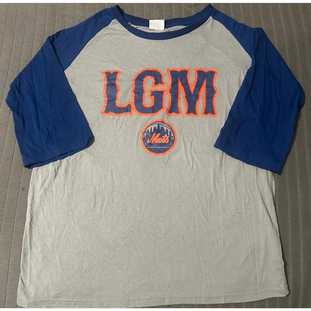 MLB New York Mets LGM 3/4 Sleeve Official Promotional Game T Shirt Size XL